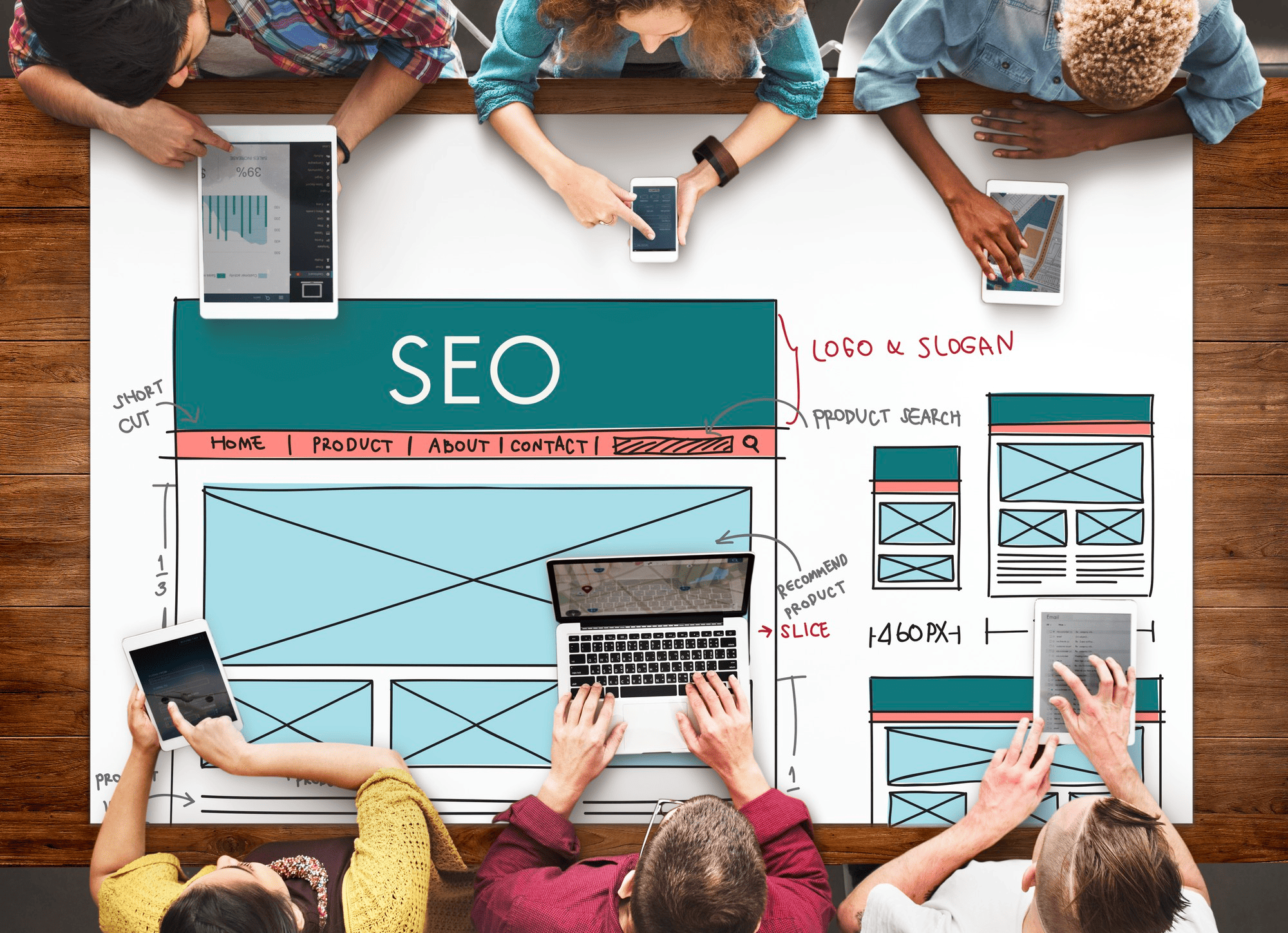 SEO website design wireframe